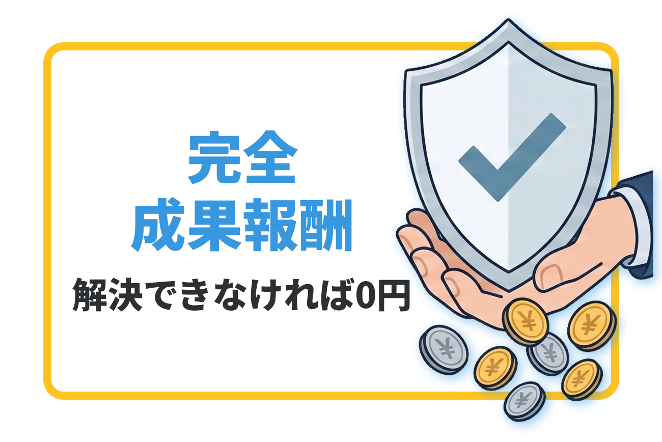 完全成果報酬：解決できなければ0円