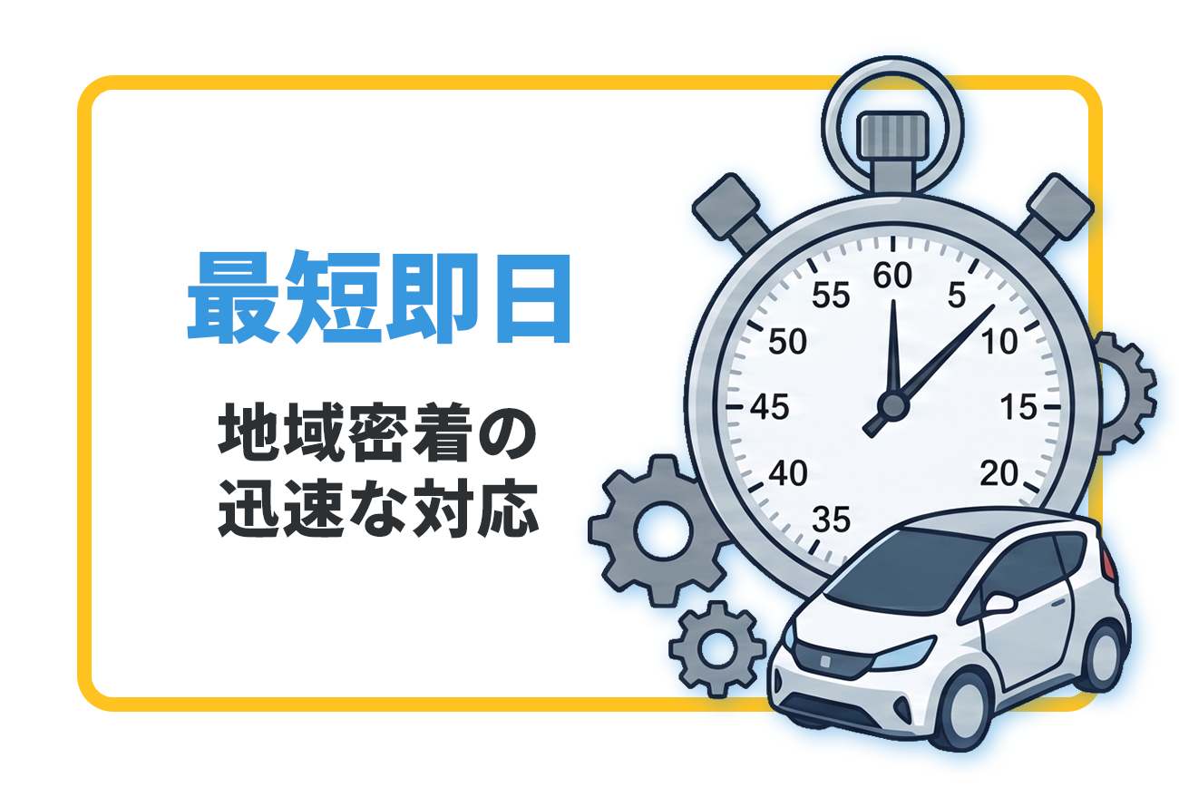 最短即日：地域密着だから早い